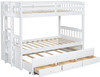 RASCAL White Twin over Twin Bunk Bed with Trundle & Drawers