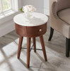 Bangalore - White Marble Top Round End Table - White
