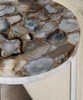 Onyx - Agate Top Nesting Table - Pearl Silver
