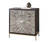 Amika - 2 Door Sunburst Bone Cabinet - Black