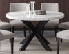 Xena - Marble Top Round Table - White / Black