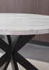 Xena - White Marble Top Round Table - Black