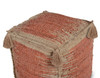 Jafar - Square Handwoven Jute Pouf - Red