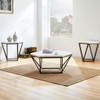 Corvus - End Table With Marble Top Hexagon - White