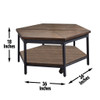 Ultimo - 3 Piece Table Set (Hexagon Lifttop & End Tables) - Brown