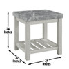 Canova - Gray Marble Top End Table - White