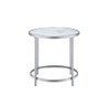 Rayne - Faux Marble Top Round End - White