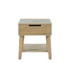 Calgary - Sintered Stone Inlay Side Table - Brown