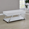 Zena - Lift-Top Cocktail Table With Casters - White