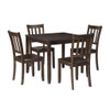 Stellan - 5 Pieces Dining Set, Table & 4 Chairs - Black Cherry