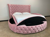 SAMMIE Blush Pink Velvet Round Storage Bed