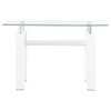 Dyer - Rectangular Glass Top Sofa Table With Shelf - White