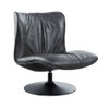 Piotr - Accent Chair With Swivel - Black Top Grain Leather