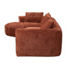 Aceso - Sectional Sofa With 4 Pillows - Rust Brown Chenille