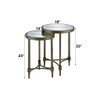 Aditya - Nesting Table - Mirrored & Antique Brass