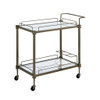 Aditya - Serving Cart - Mirrored & Antique Brass