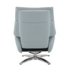 Janella - Motion Accent Chair With Swivel & Ottoman - Babyblue Leather