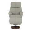 Kandoro - Motion Accent Chair With Swivel & Ottoman - Gray Leather & Brown Base