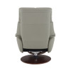 Kandoro - Motion Accent Chair With Swivel & Ottoman - Gray Leather & Brown Base