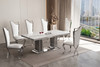 ASTARA Real Marble White & Silver 7 Piece Dining Set