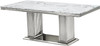 ASTARA Real Marble White & Silver 7 Piece Dining Set