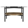 Delfin - Round Glass Top Coffee Table With Shelf - Black / Brown