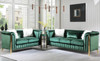 EZBETT Green Velvet & Gold Sofa & Loveseat