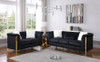 EZBETT Black Velvet & Gold Sofa & Loveseat