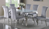 LONDON Gray 61" Wide 7 Piece Dining Set with White Table