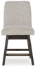 Burkhaus - Beige / Dark Brown - Upholstered Swivel Barstool (Set of 2)