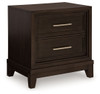 Neymorton - Dark Grayish Brown - Two Drawer Night Stand