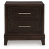Neymorton - Dark Grayish Brown - Two Drawer Night Stand