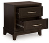 Neymorton - Dark Grayish Brown - Two Drawer Night Stand