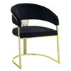 Fallon - Side Chair - Black Velvet & Mirrored Gold