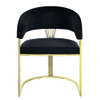 Fallon - Side Chair - Black Velvet & Mirrored Gold