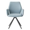 Segismunda - Arm Chair With Swivel - Light Blue Leather & Black