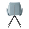 Segismunda - Arm Chair With Swivel - Light Blue Leather & Black