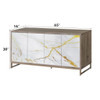 Paavan - Console Cabinet - White Marble Print Oak & Champagne