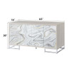 Panos - Console Cabinet - White Marble Print & Chrome