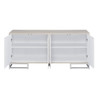 Panos - Console Cabinet - White Marble Print & Chrome