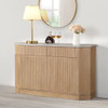 Qwin - Server With Marble Top - Marble Top & Oak