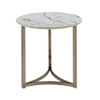 Zaidee - 23.5" End Table - Sintered Stone & Champagne