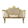 Desiderius - Bench - Beige Fabric, Antique Gold & Hand Paint Brown