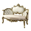 Desiderius - Bench - Beige Fabric, Antique Gold & Hand Paint Brown