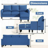 KALIMA Blue 71" Wide Reversible Sofa Chaise