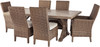 ROSGROVE 7 Piece Outdoor Dining Set with Bench