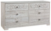 Paxberry - Six Drawer Dresser - Vinyl-Wrapped - Whitewash