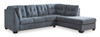 NANDRI Denim 113" Wide Full-Size Sectional Sleeper
