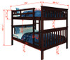 DERIK Dark Brown Full Bunkbed with Trundle