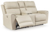 Dahlmoore - Dbl Power Reclining Loveseat With Console - Almond